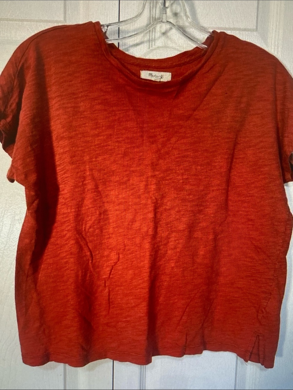 Madewell Orange Button Down Shirt